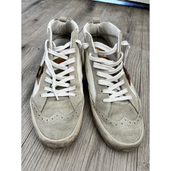 Golden Goose Mid Star leopard print star mid top sneakers size 42 - Picture 7 of 9